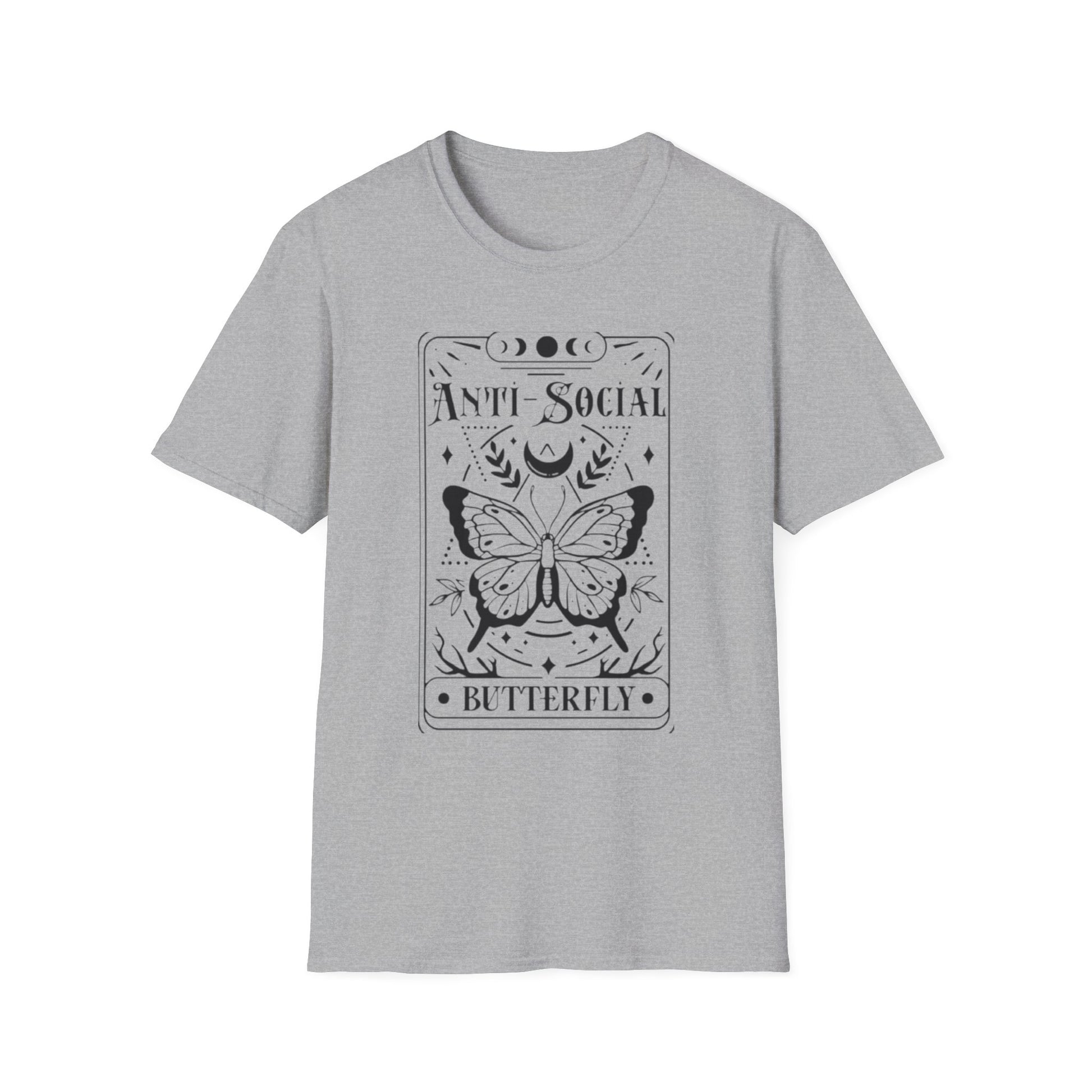 Anti-Social Butterfly- Tarot T-Shirt Sport Grey Printify T-Shirt Rhythm & Drip Apparel