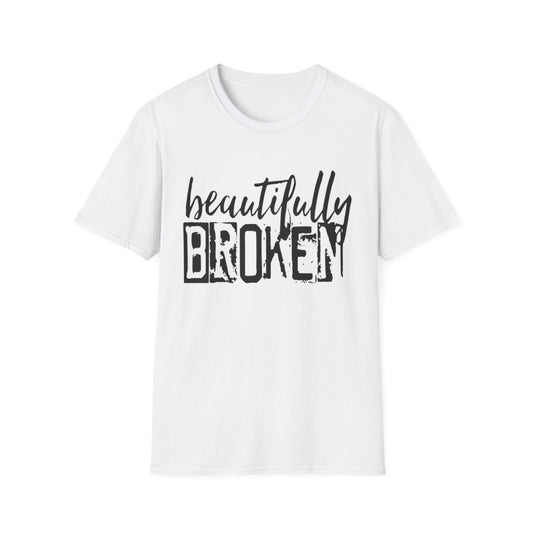 Beautifully Broken T-Shirt White Printify T-Shirt Rhythm & Drip Apparel