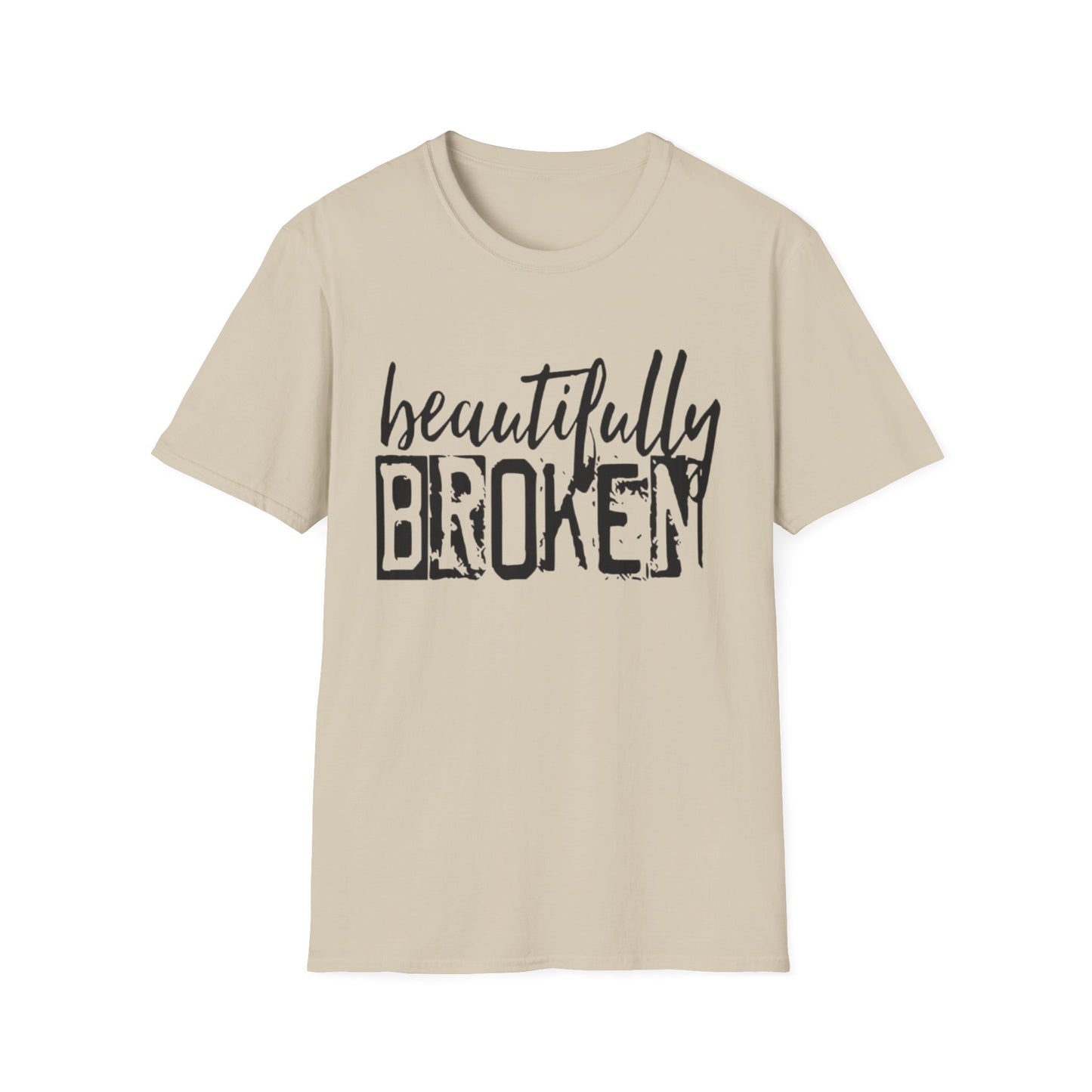 Beautifully Broken T-Shirt Sand Printify T-Shirt Rhythm & Drip Apparel