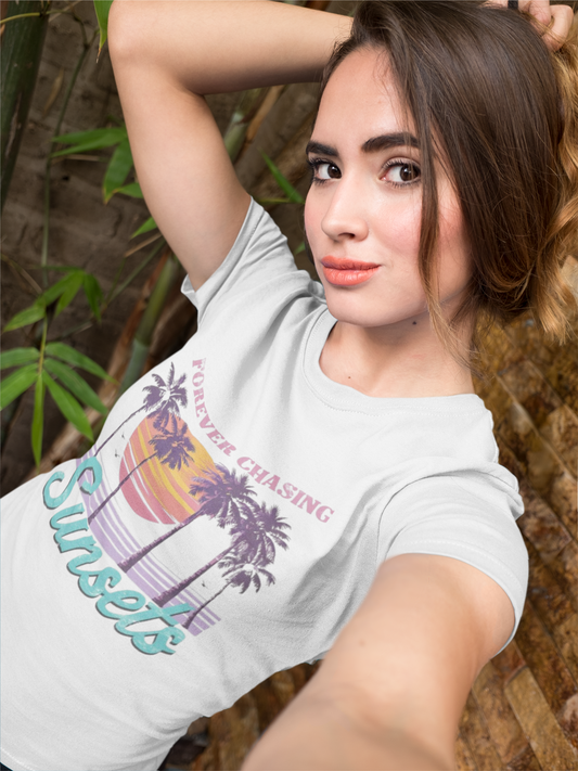 Summer- Forever Chasing Sunsets T-Shirt Printify T-Shirt Rhythm & Drip Apparel