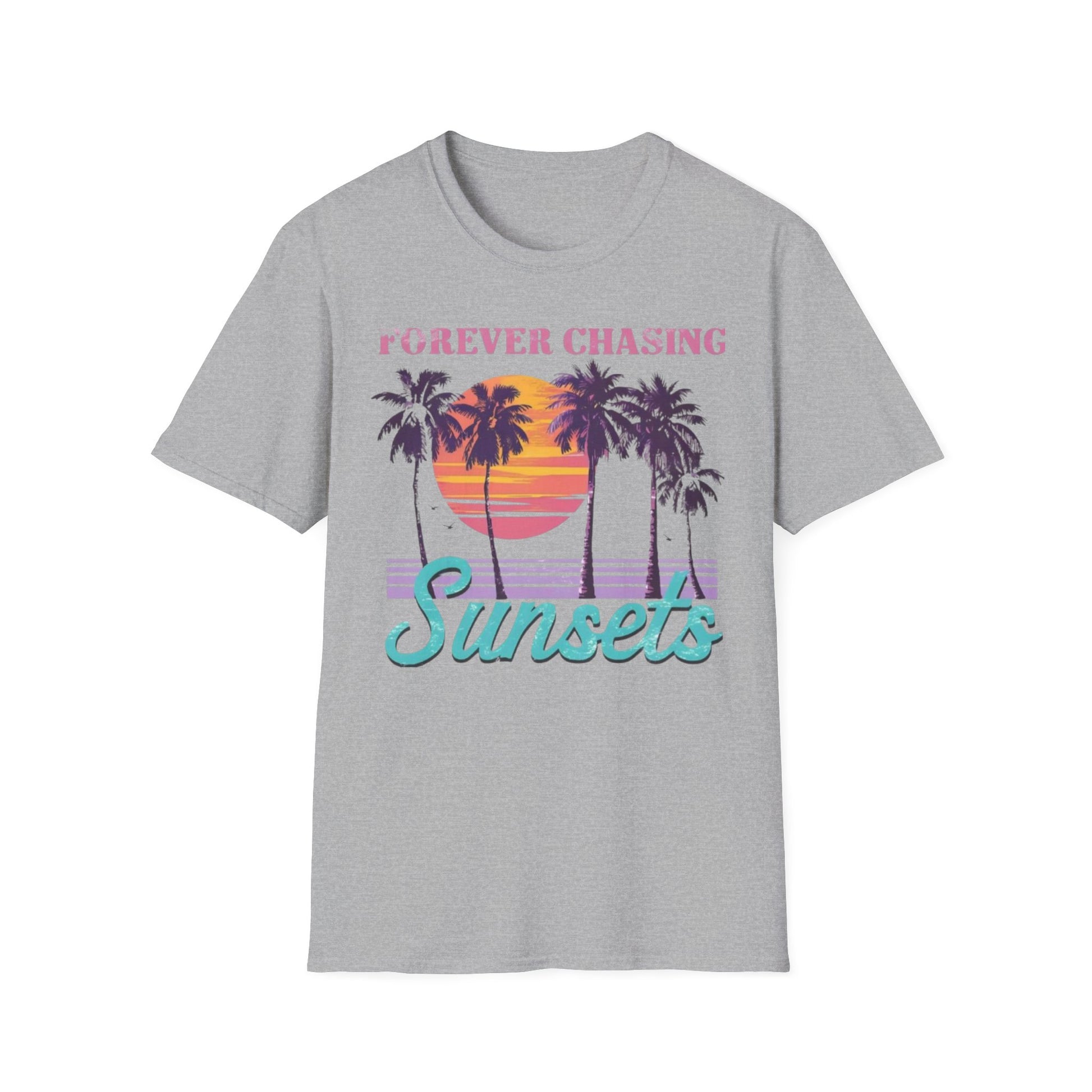 Summer- Forever Chasing Sunsets T-Shirt Sport Grey Printify T-Shirt Rhythm & Drip Apparel