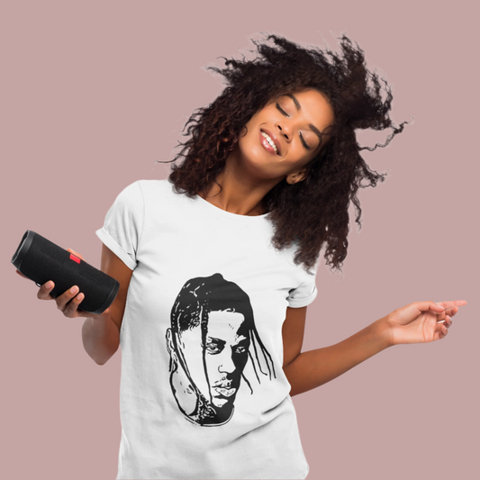 Travis Scott Portrait Graphic Unisex T-Shirt - Casual Streetwear Style - Rhythm & Drip
