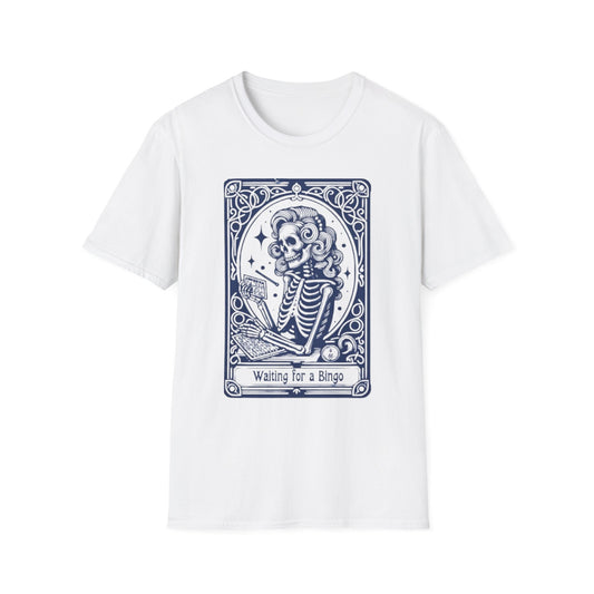Waiting for Bingo Tarot T-Shirt White Printify T-Shirt Rhythm & Drip Apparel