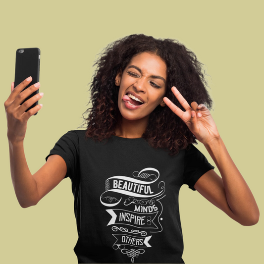 Beautiful Minds Unisex Graphic Motivational T-Shirt Printify T-Shirt Rhythm & Drip Apparel