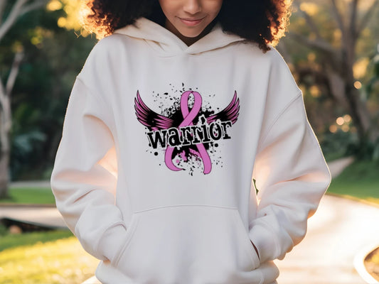Awareness- Breast Cancer Warrior Hoodie Rhythm & Drip Hoodie Rhythm & Drip Apparel