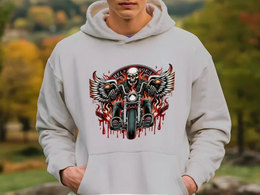 Biker- Skeleton Biker Hoodie Rhythm & Drip Hoodie Rhythm & Drip Apparel