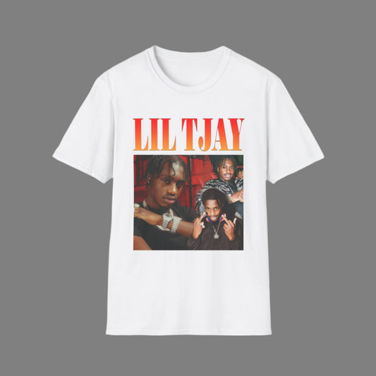 Lil Tjay Unisex Softstyle T-Shirt - Retro Graphic Tee for Music Fans - Rhythm & Drip