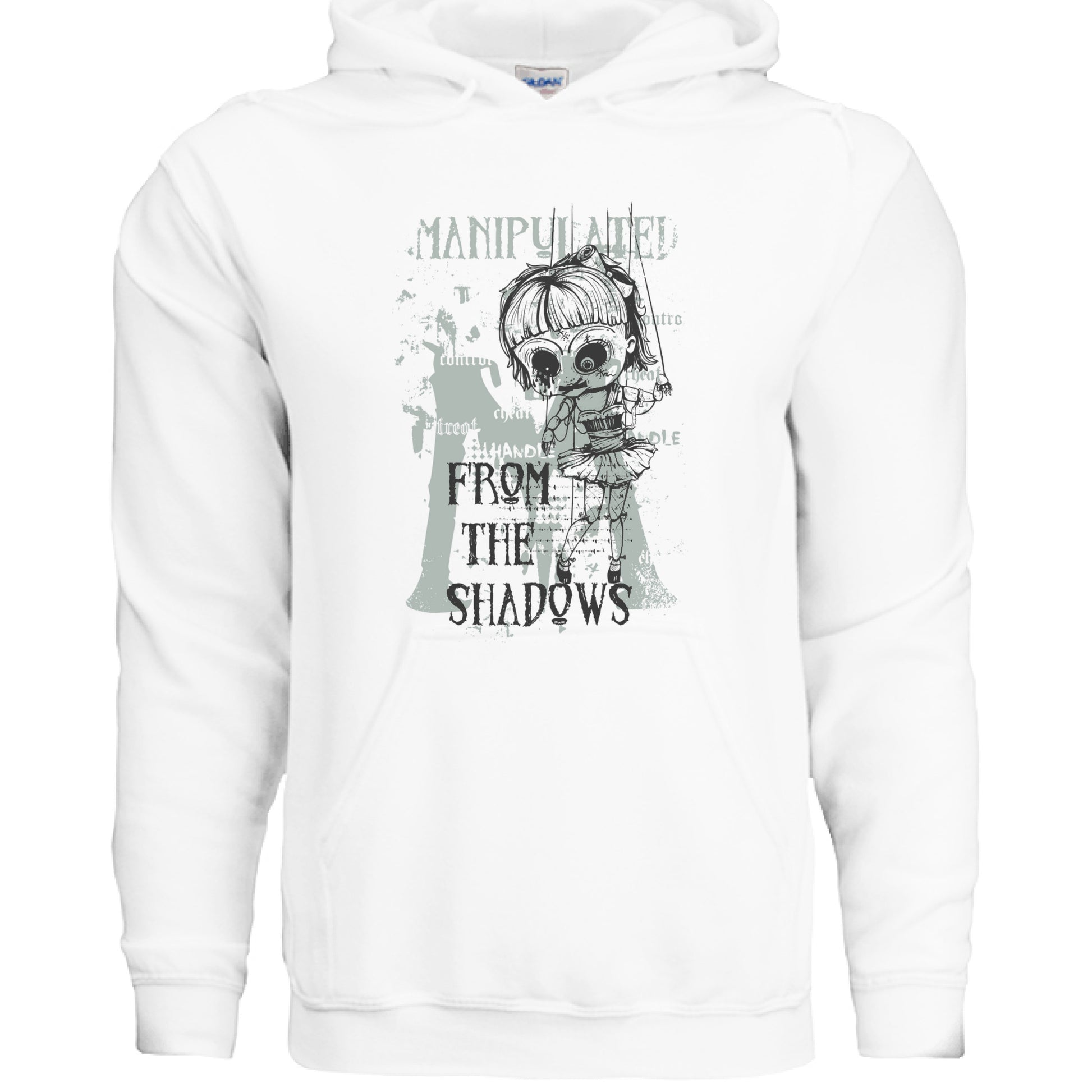 Alternative- Manipulated From The Shadows Hoodie WHITE Rhythm & Drip Hoodie Rhythm & Drip Apparel