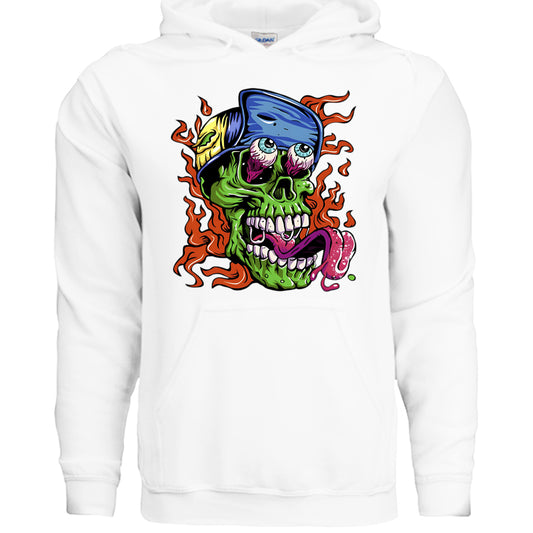 Alternative- Colorful Skull Rebel Hood WHITE Rhythm & Drip Hoodie Rhythm & Drip Apparel