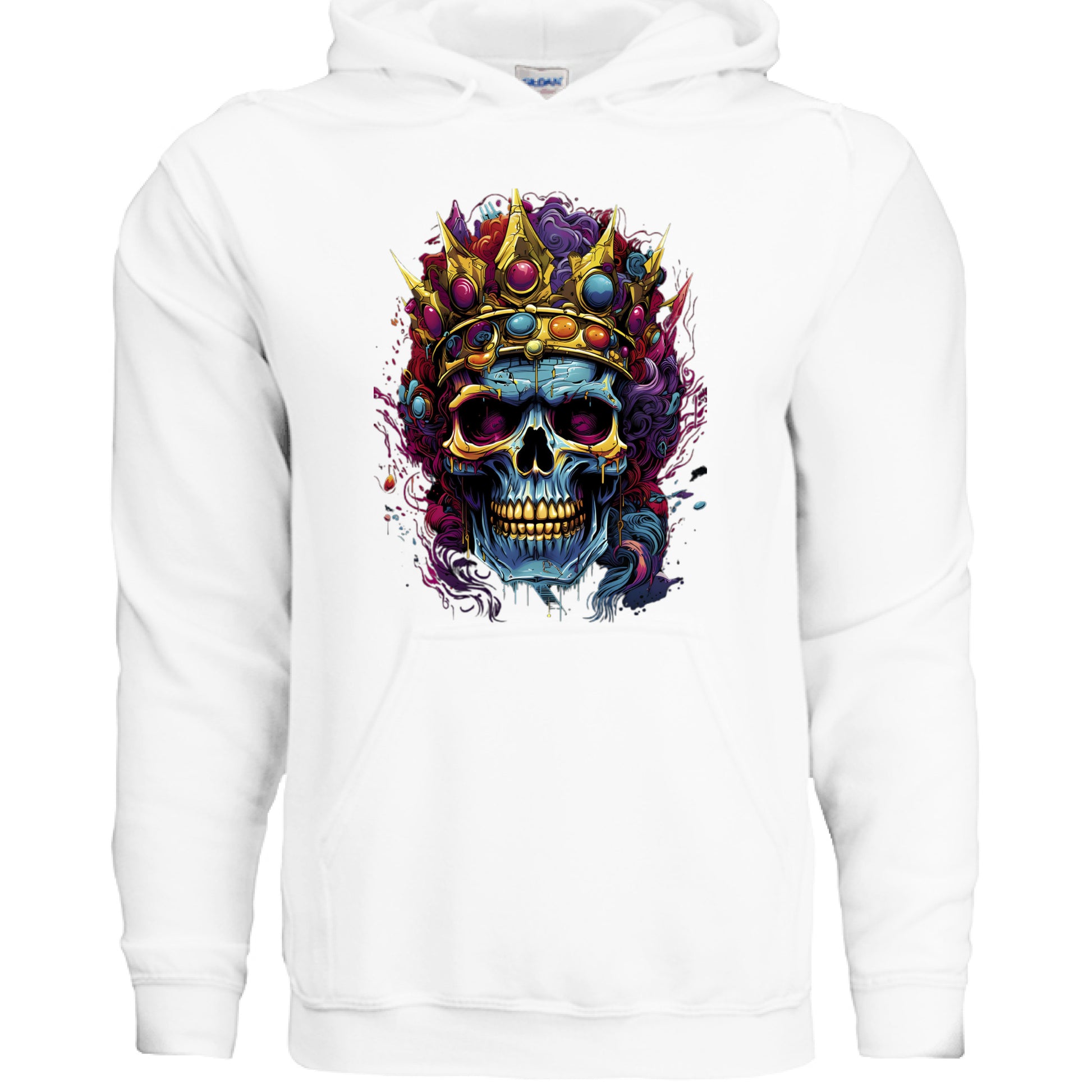Vibrant Skull Crown Hoodie WHITE Rhythm & Drip Hoodie Rhythm & Drip Apparel