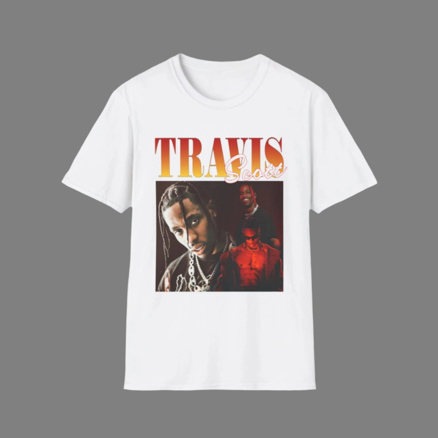Travis Scott Unisex Softstyle T-Shirt - Retro Design for Music Lovers & Fans - Rhythm & Drip