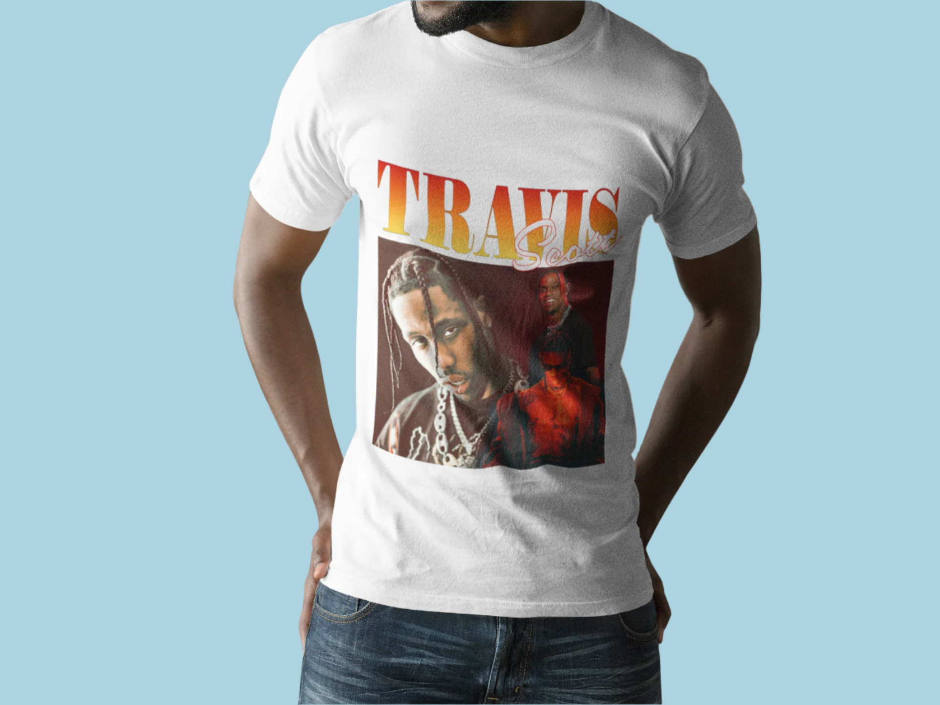 Travis Scott Unisex Softstyle T-Shirt - Retro Design for Music Lovers & Fans - Rhythm & Drip