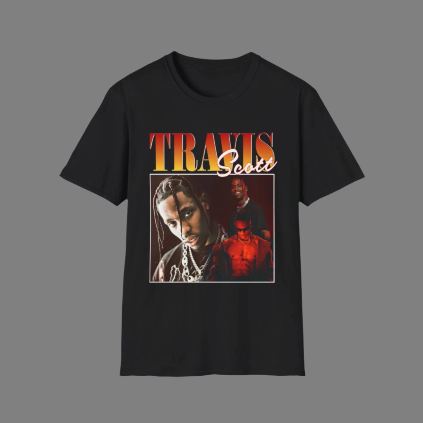 Travis Scott Unisex Softstyle T-Shirt - Retro Design for Music Lovers & Fans - Rhythm & Drip