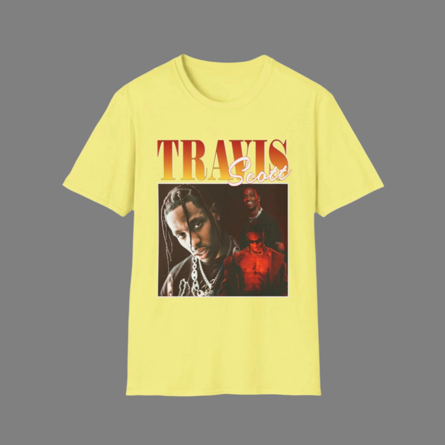 Travis Scott Unisex Softstyle T-Shirt - Retro Design for Music Lovers & Fans - Rhythm & Drip